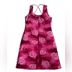 VINTAGE Y2K PACIFIC PALM PINK ROSE TIE DYE SHEER MINI SUN DRESS COVERUP MEDIUM